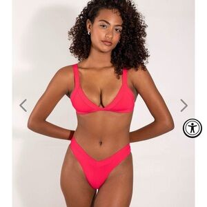 Hot Pink Triangle Bikini with Medium Coverage